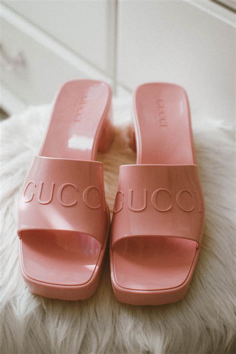 pink glitter gucci slides|Gucci slides pink fluffy.